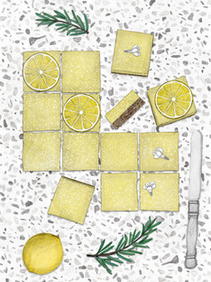 Zitronenschnitten mit Rosmarin Shortbread